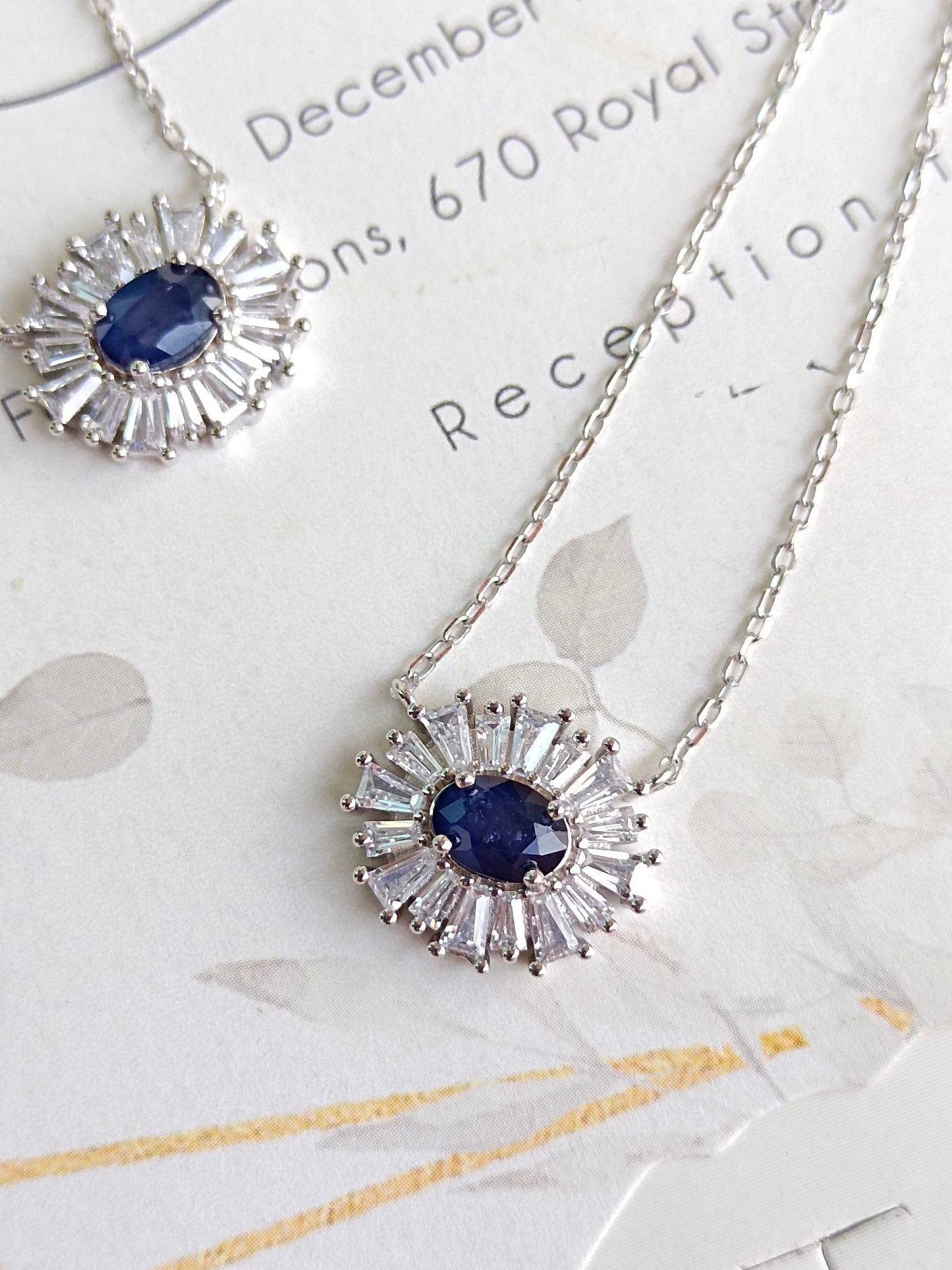 Pendentif mauvais œil en saphir naturel exquis - Bijoux fabriqués à la main