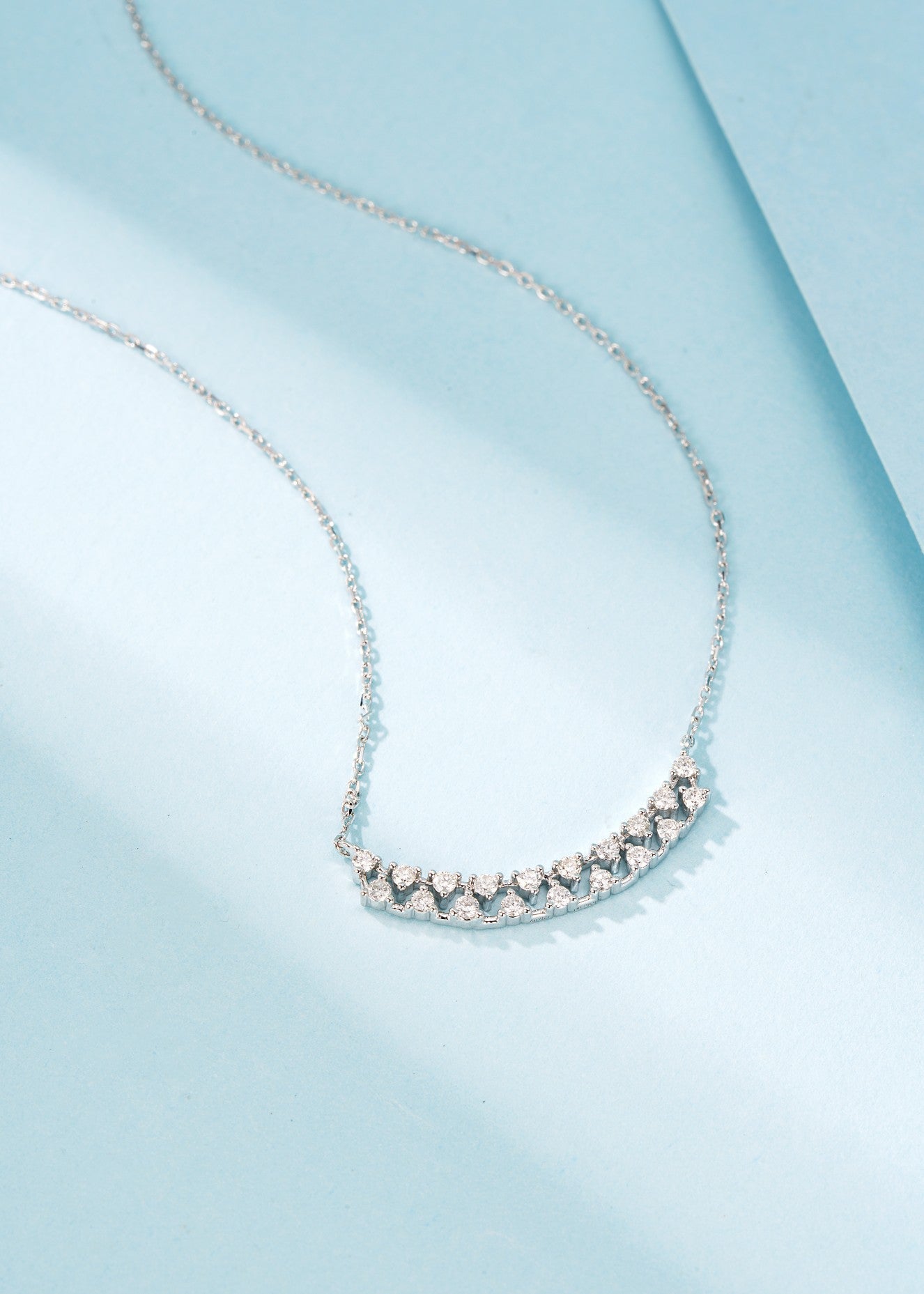 18K Diamond Double Row Starry Sky Necklace - Luxury Jewelry - White Diamond Necklace