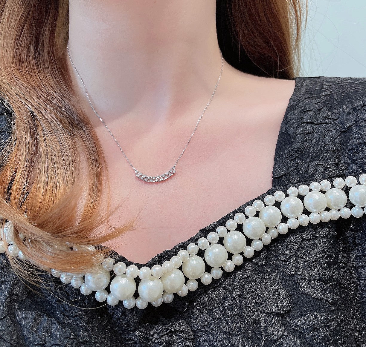 18K Diamond Double Row Starry Sky Necklace - Luxury Jewelry - White Diamond Necklace