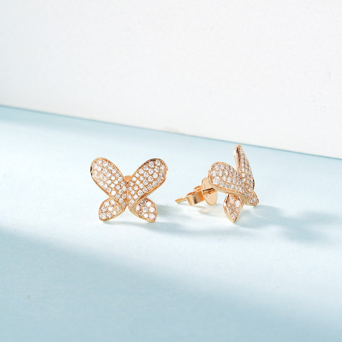 18K Diamond-Encrusted Butterfly Earrings - Jeweler.Jewelry