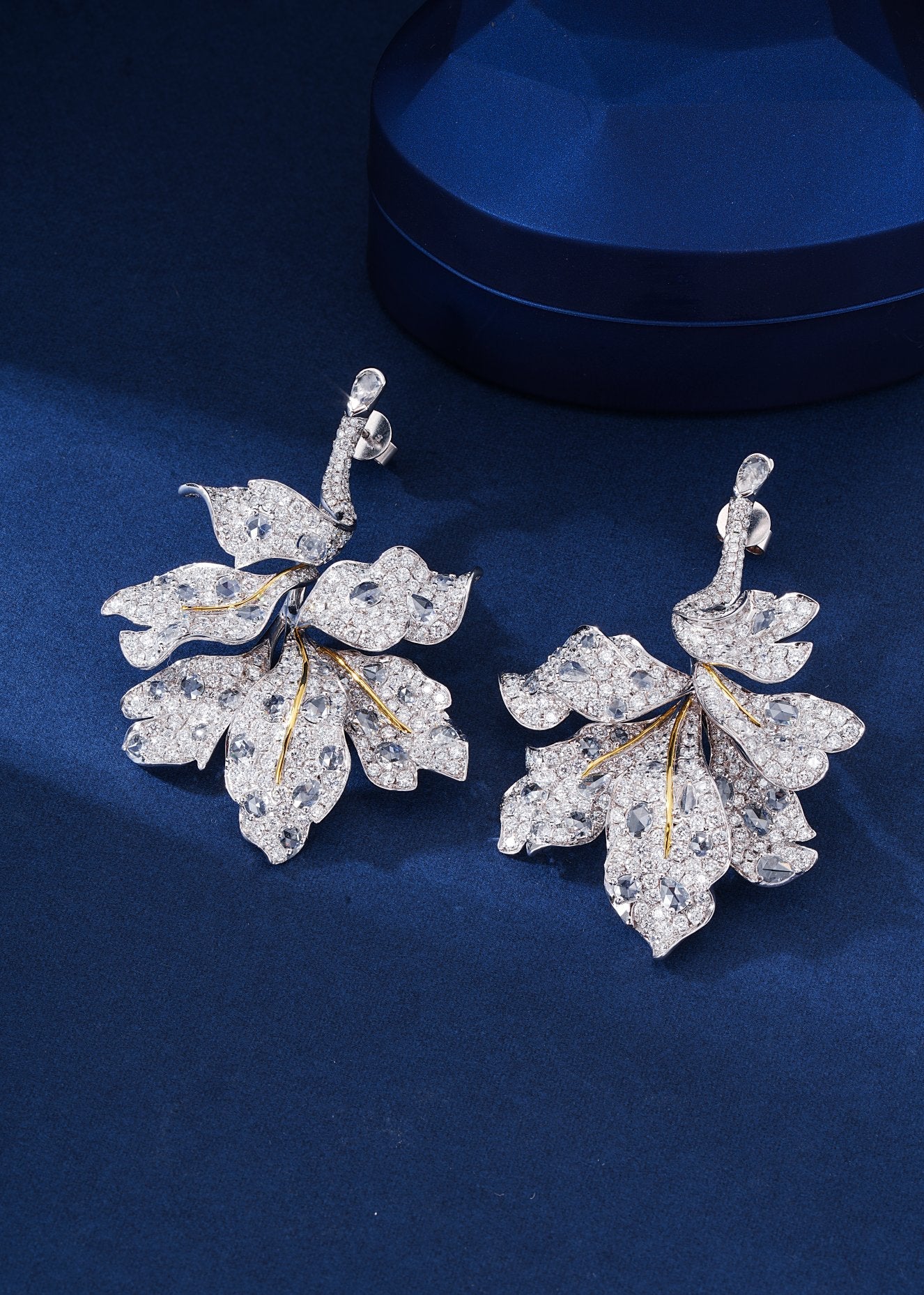 18K Diamond Maple Leaf Earrings - Luxurious Jewelry Piece Jeweler.Jewelry
