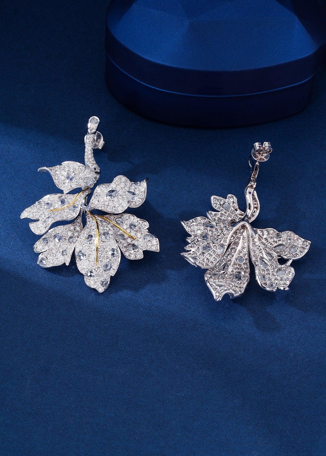 18K Diamond Maple Leaf Earrings - Luxurious Jewelry Piece Jeweler.Jewelry