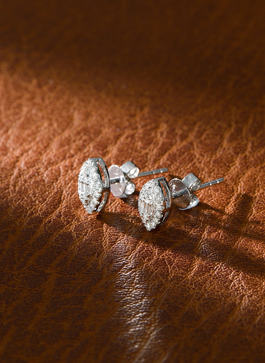18K Diamond Marquise & Baguette Earrings - ED042 - Jeweler.Jewelry