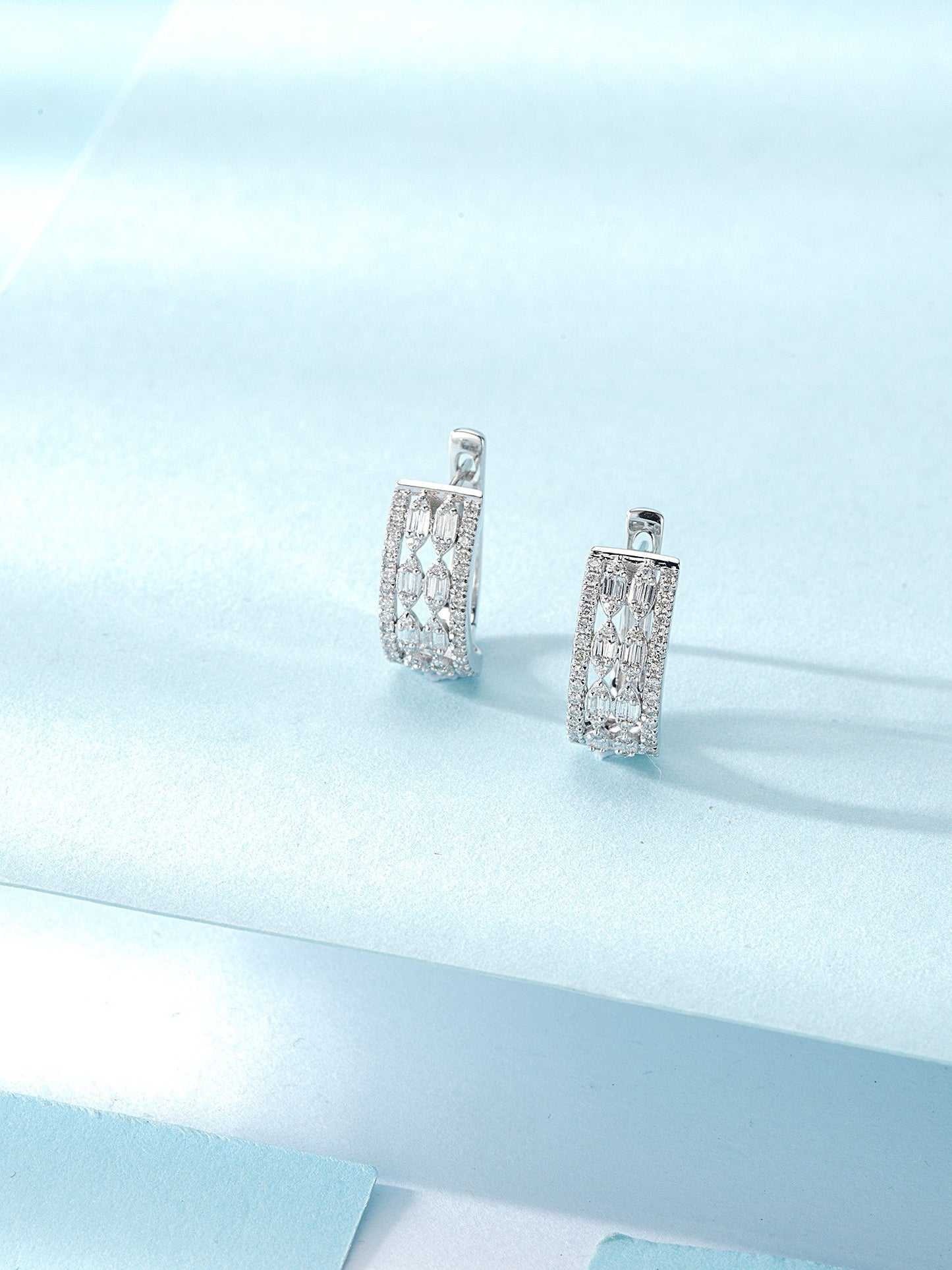 18K Diamond Marquise Earrings with Secure Clip-On Back | Luxurious Jewelry Jeweler.Jewelry