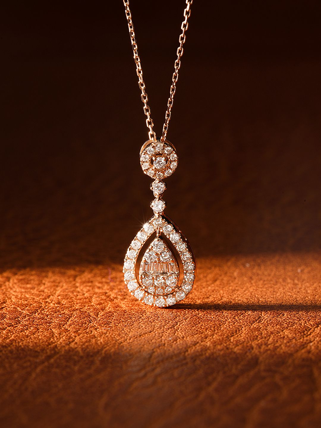 18K Diamond Openwork Waterdrop Necklace - Luxury Jewelry - White Diamond Necklace