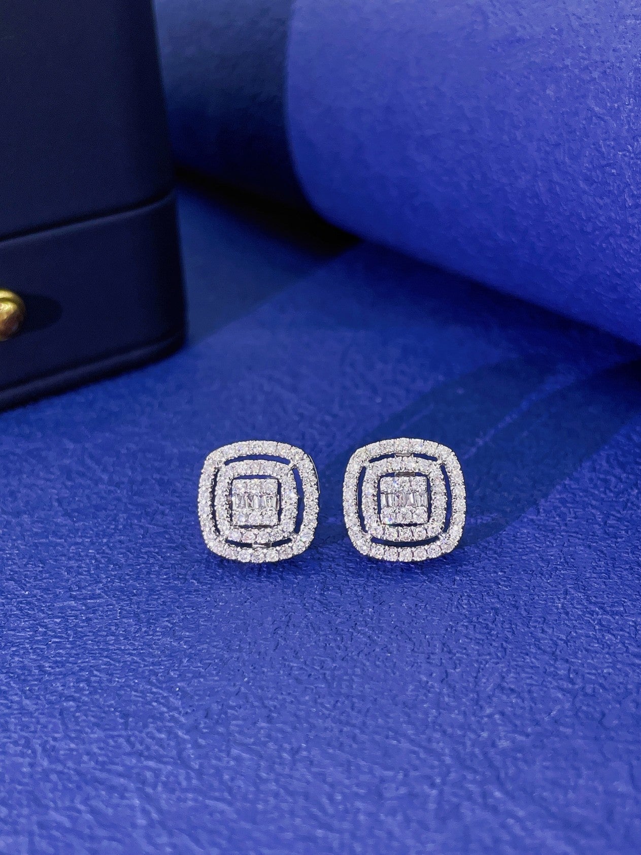 18K Diamond Square Sugar Triple-Wear Earrings - Jeweler.Jewelry