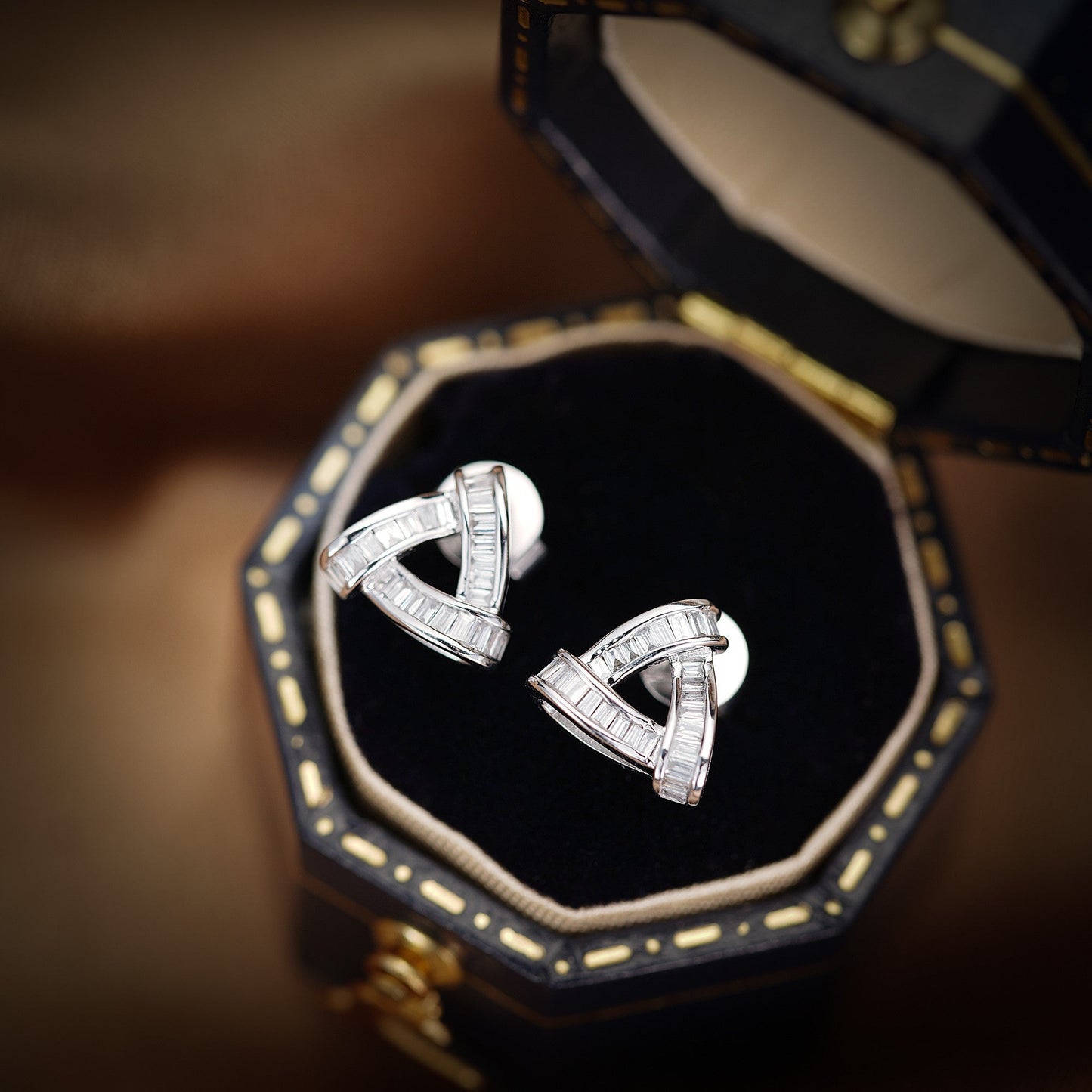 18K Diamond Triangle Earrings | Luxury Jewelry - Jeweler.Jewelry