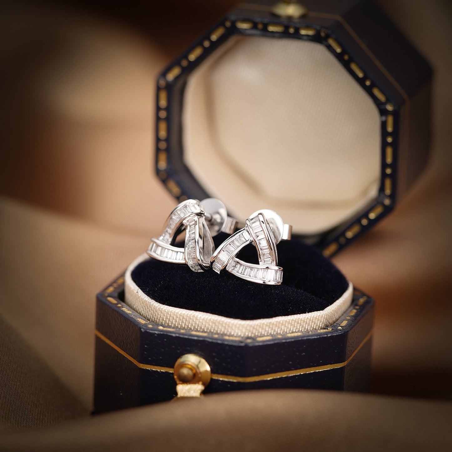 18K Diamond Triangle Earrings | Luxury Jewelry - Jeweler.Jewelry