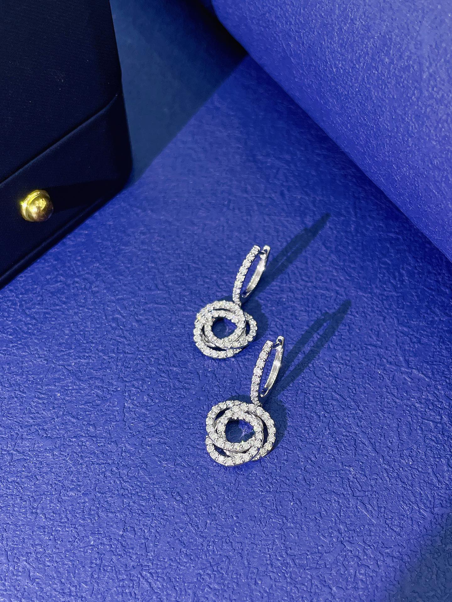 18K Diamond Triple Loop Full Pavé Earrings - Luxury Jewelry Jeweler.Jewelry