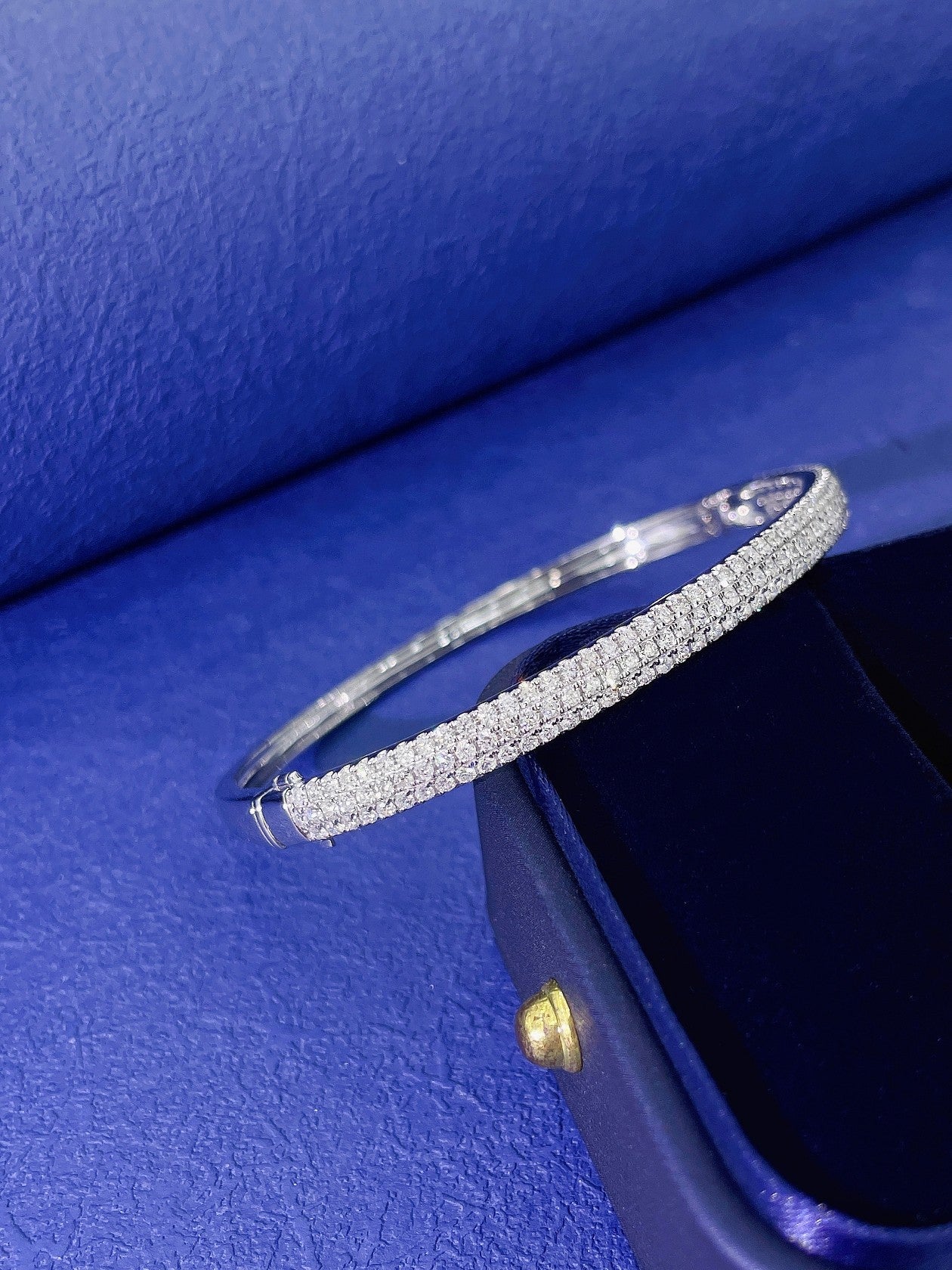 18K Diamond Triple-Row Semi-Mounted Bracelet - Elegant Jewelry Piece - White Diamond Bracelet