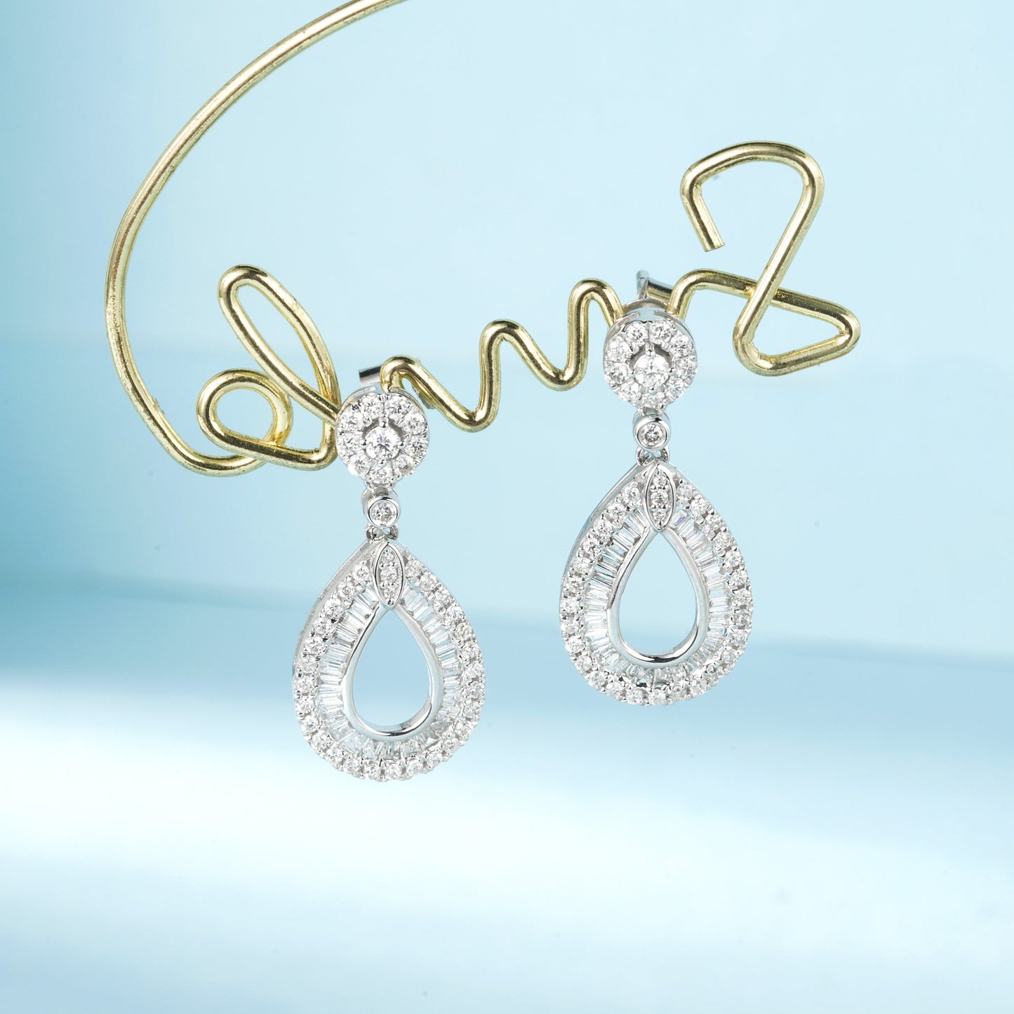 18K Gold Hollow Waterdrop Earrings - Fine Jewelry Piece Jeweler.Jewelry