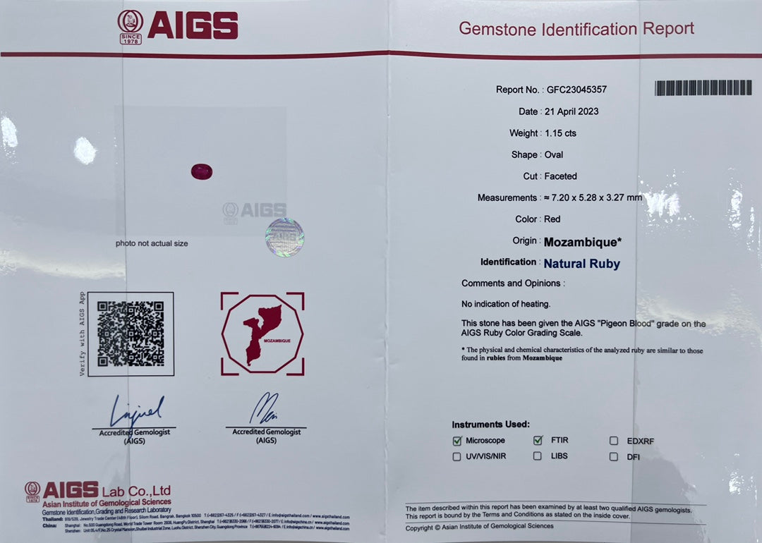 18K Red Gemstone Petal Ring with AIGS Certificate | Premium Jewelry - Red Treasure Ring