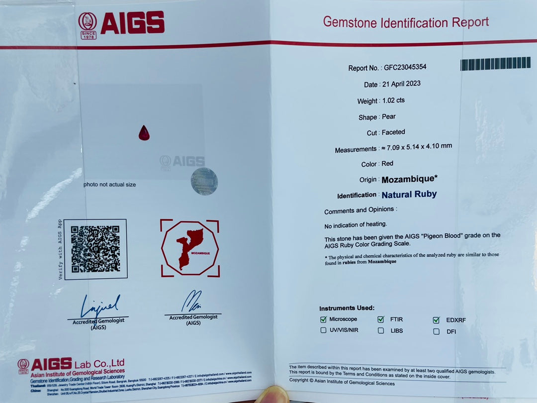 18K Ruby Drop-Shaped Peacock Earrings with AIGS Certificate Jeweler.Jewelry