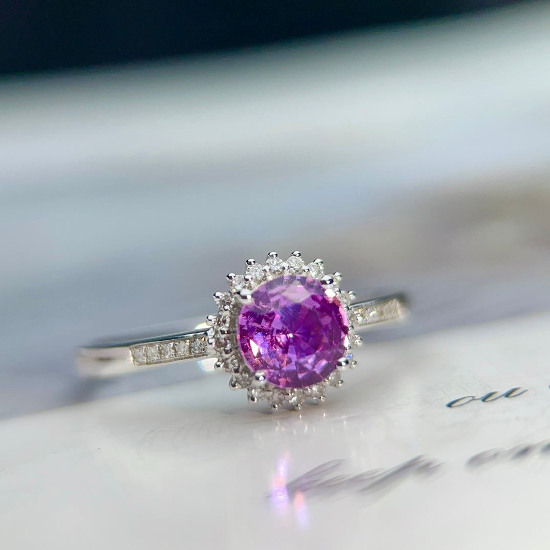 18K kultaa lämmittämätön Padparadscha sormus – hienoja koruja romanttisille sieluille