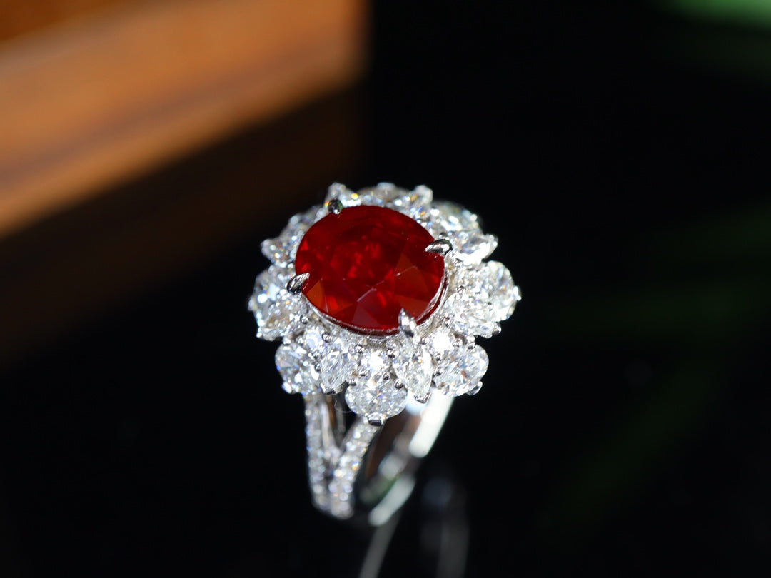 Premium Duivenbloed Ruby Ring - 3.0ct Sieraden Edelsteen