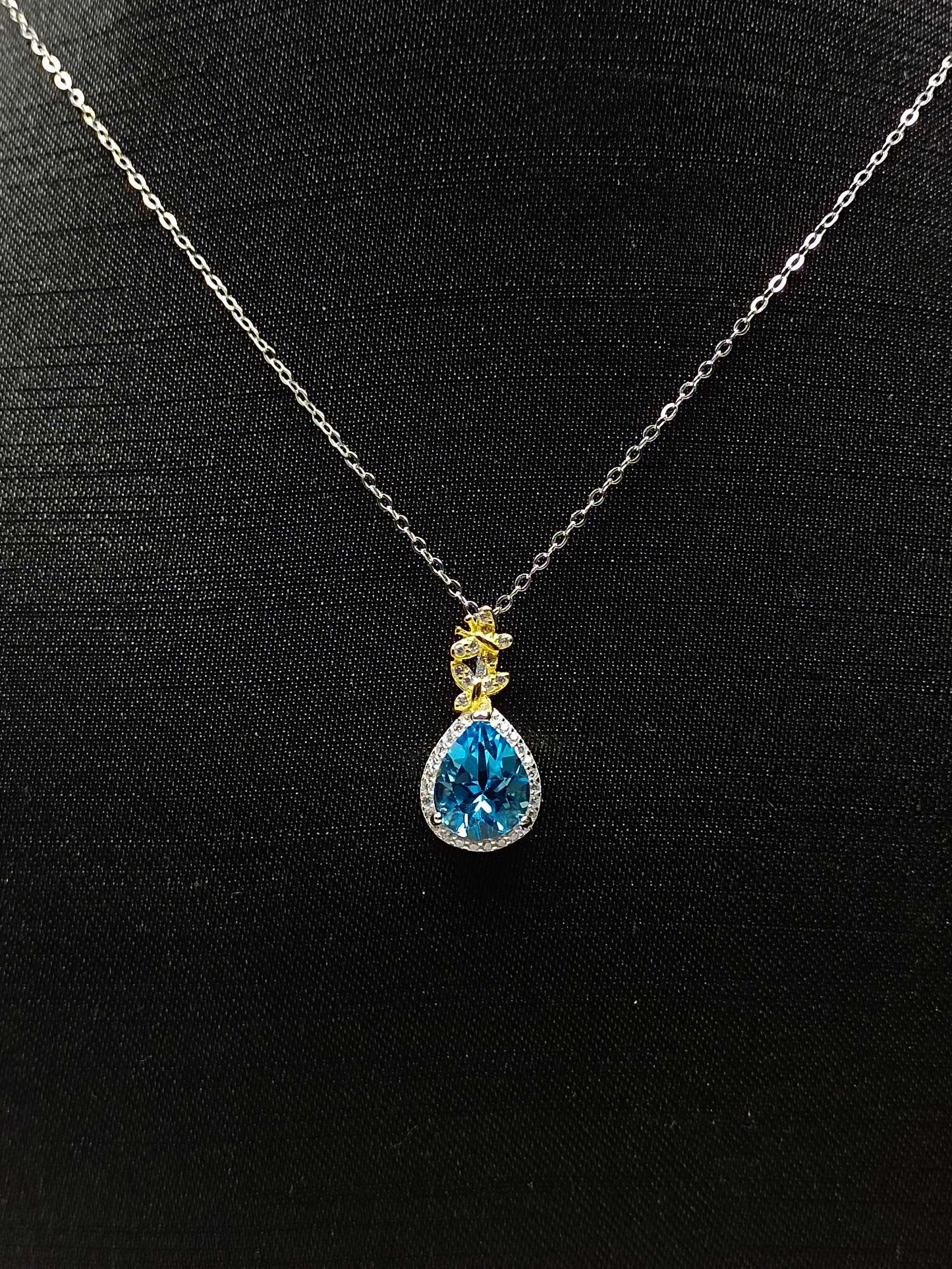 Elegant Natural Topaz Water Drop Pendant Jewelry
