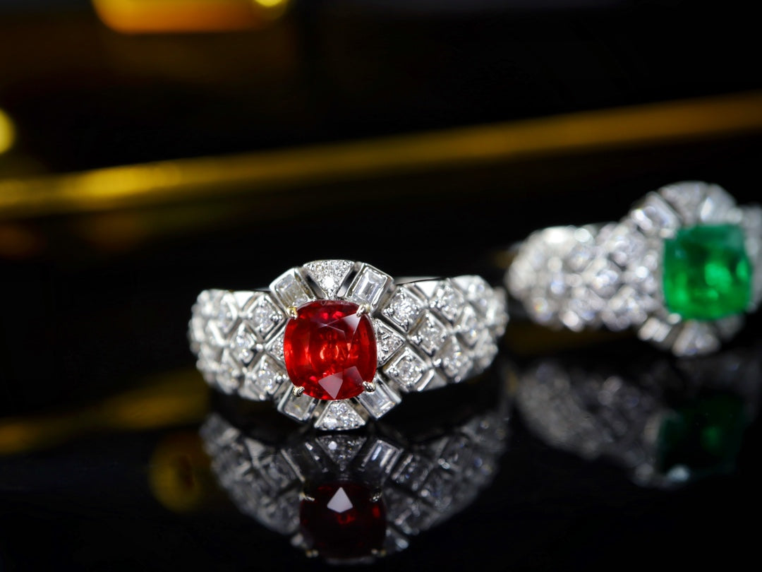 Cincin Ruby Darah Pigeon Antik - Permata Perhiasan Abadi