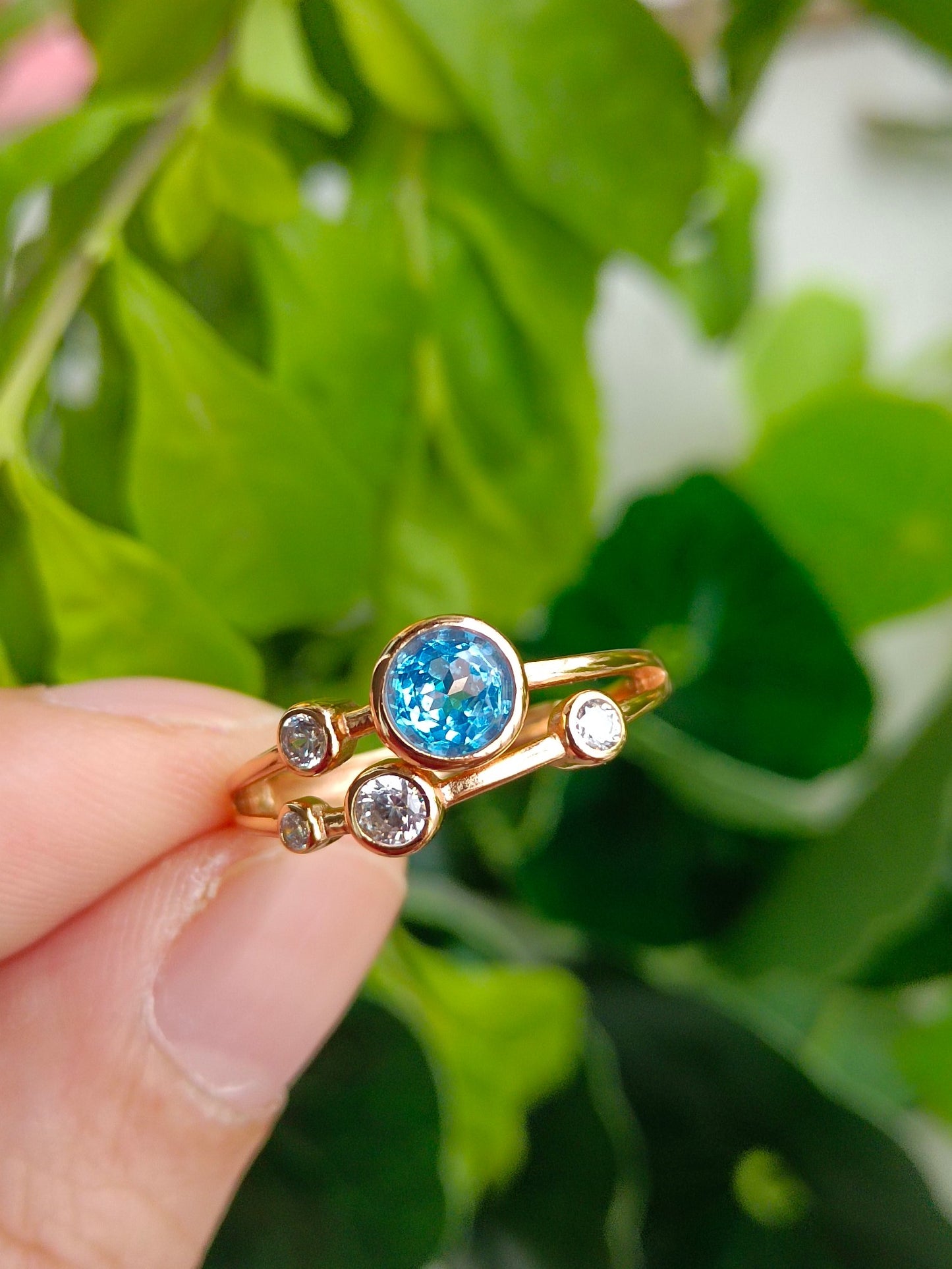 Naturlig Topaz Sweet Bubble Ring - utsøkte smykker for din glede