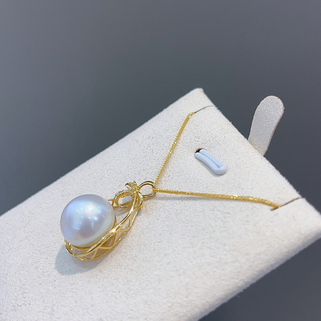 Luxe 18K gouden diamanten en 12-13 mm Australische witte pareljuwelen