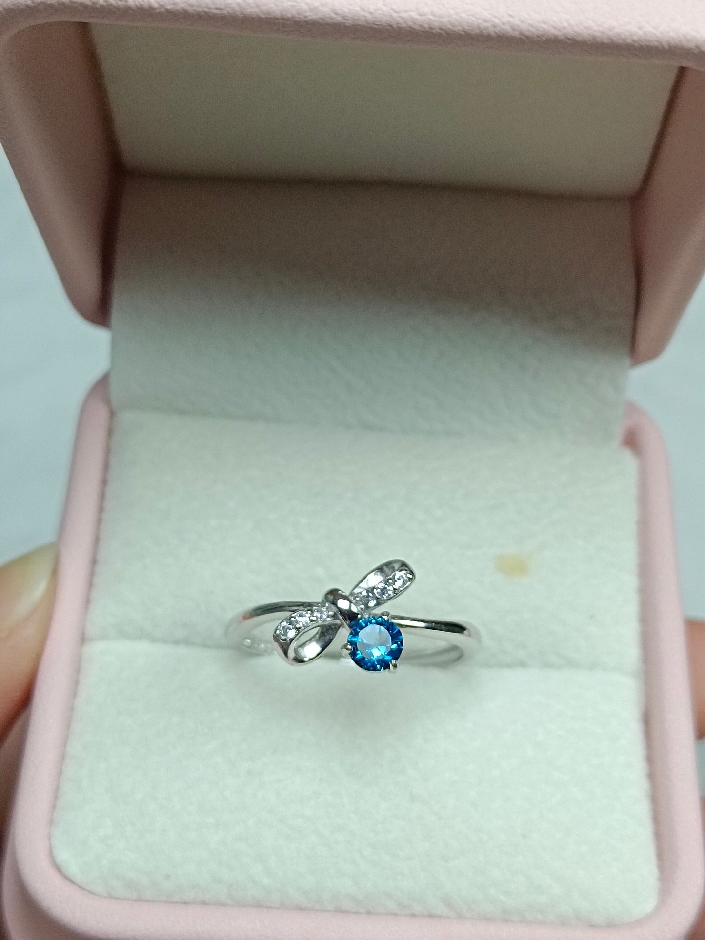 Anello con topazio blu naturale di Londra - Gioielli di elegante danza delle farfalle