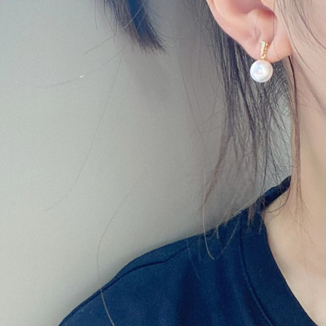 Berlian Emas 18K Mewah & Perhiasan Mutiara Akoya 8-8.5mm
