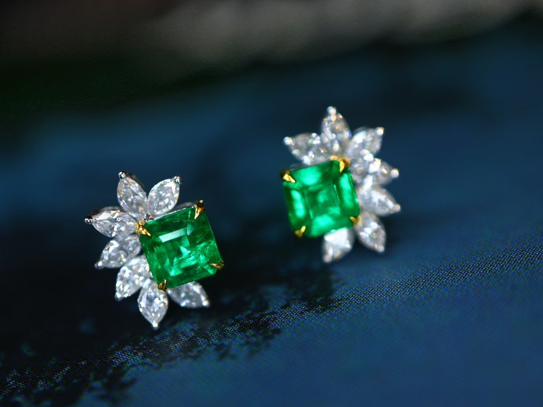 Anting-anting Zamrud Panjshir Berkualiti Tinggi - Barang Kemas Mesti Ada