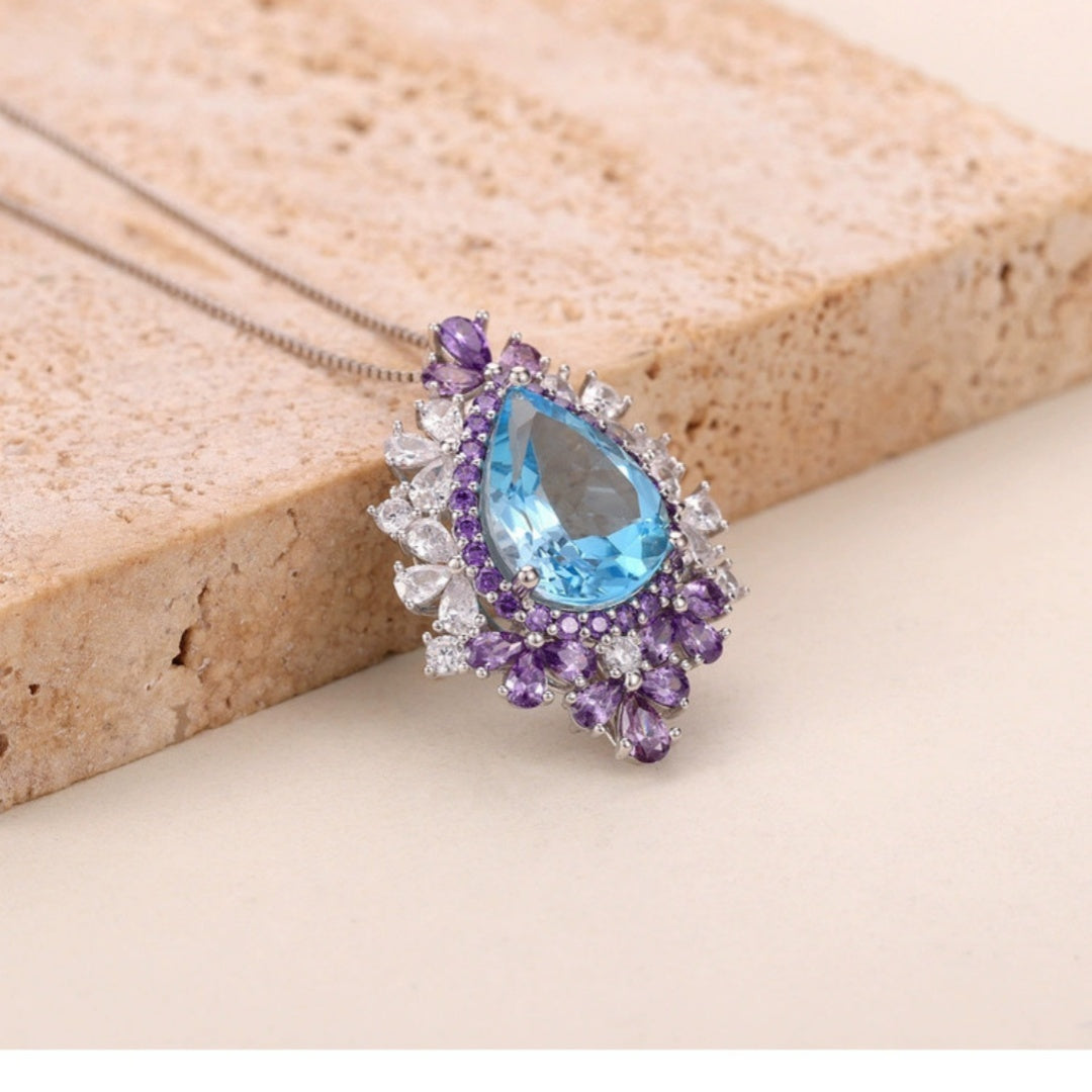 Women's All-match Natural Amethyst Pendant Necklace