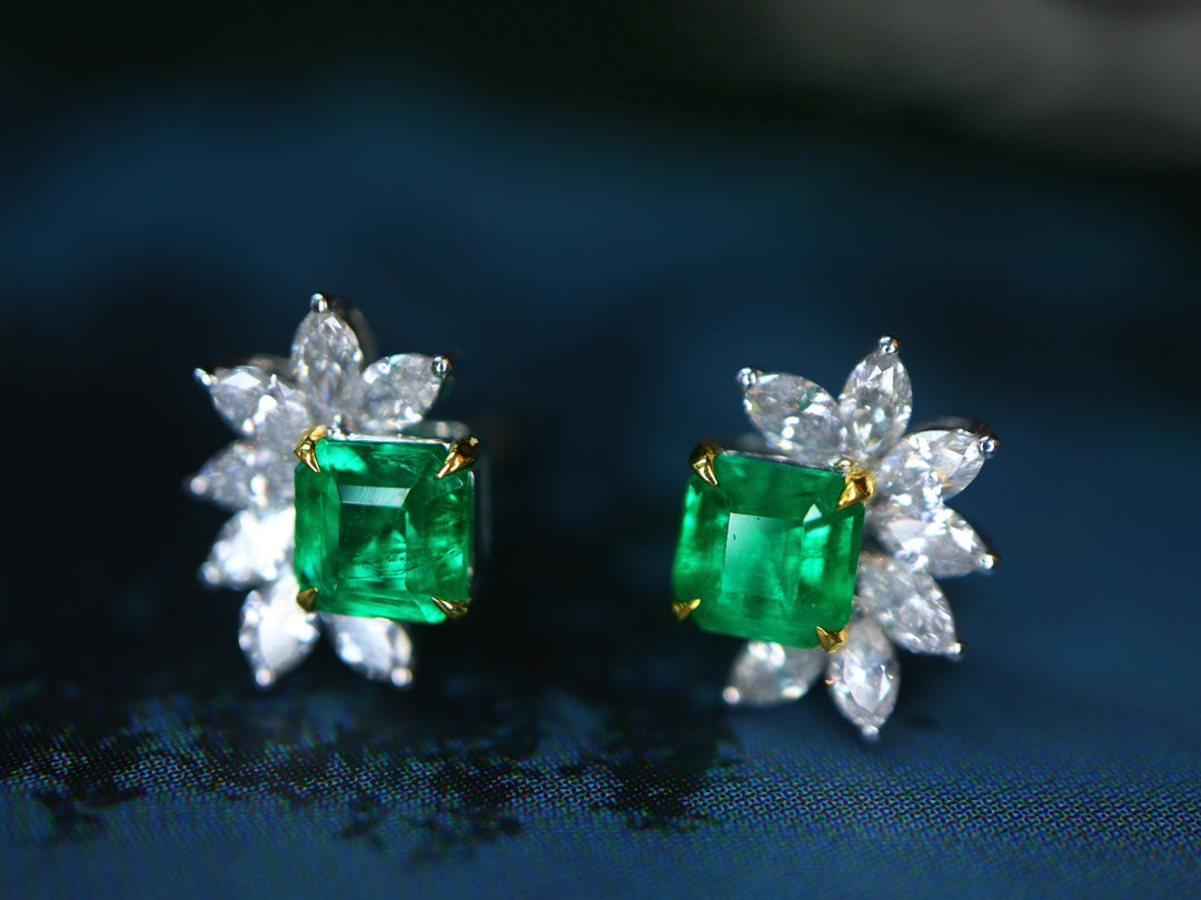 Anting-anting Zamrud Panjshir Berkualiti Tinggi - Barang Kemas Mesti Ada