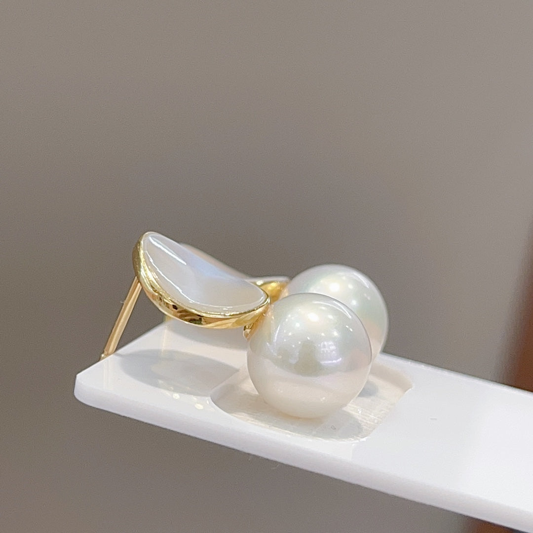 Elegant 18K Gold & 9-10mm Natural Freshwater Pearl Jewelry