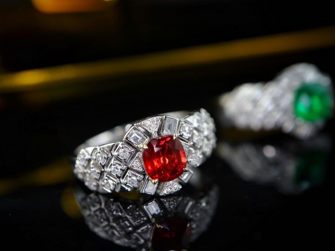 Cincin Ruby Darah Pigeon Antik - Permata Perhiasan Abadi