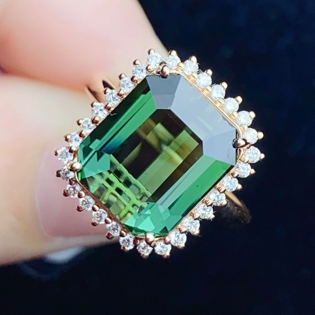 Cincin Turmalin Alami 18k - Perhiasan Indah untuk Keanggunan