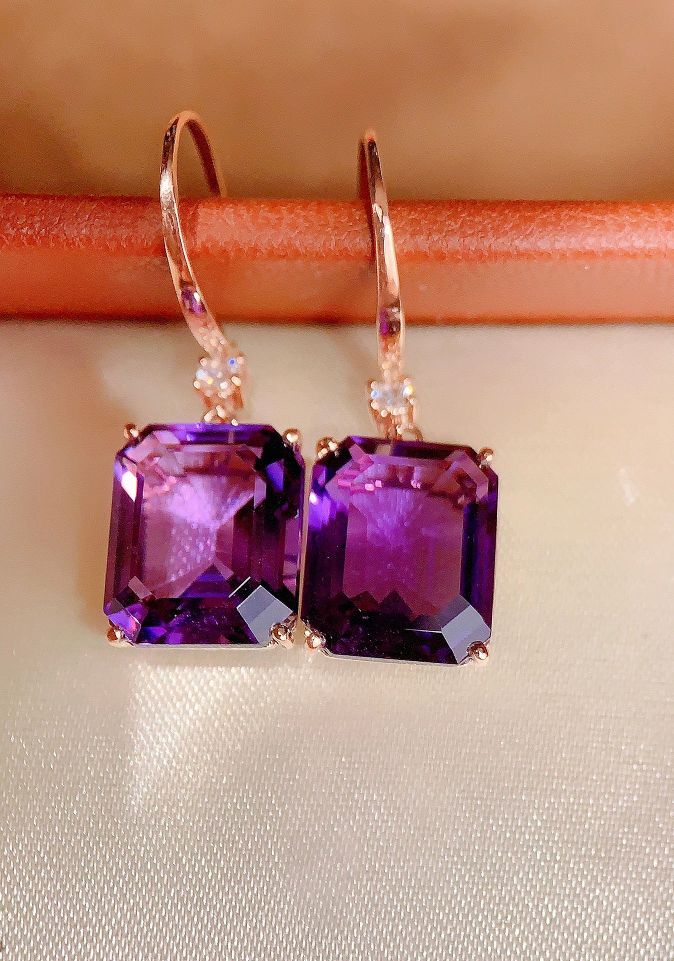Elegant Purple Crystal Earrings - Luxury Jewelry Collection