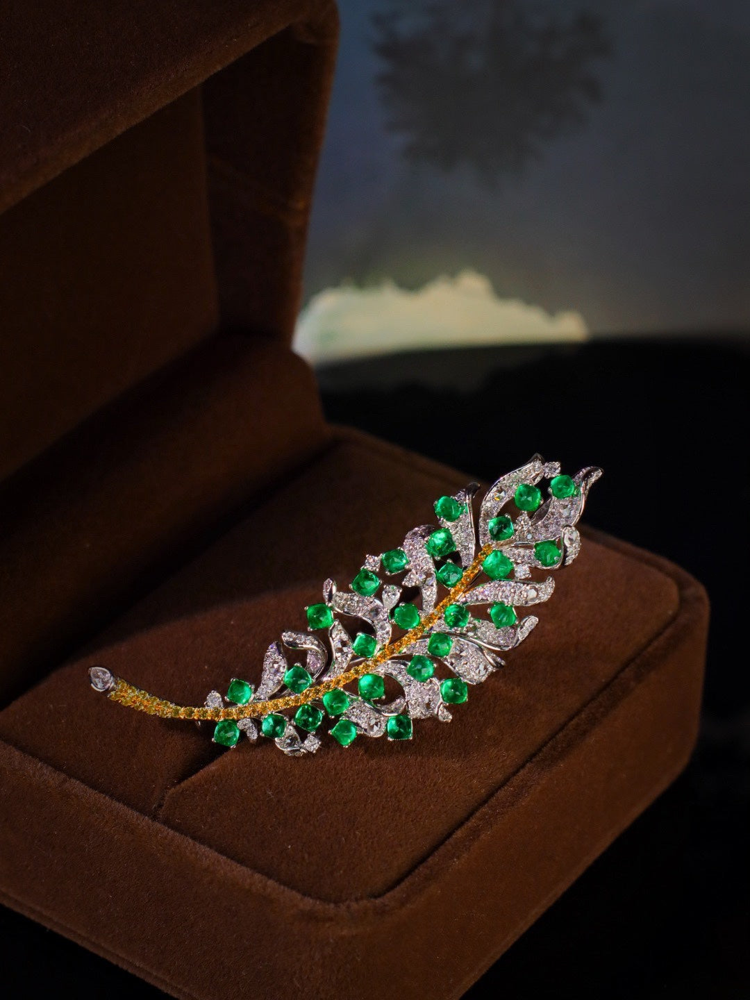 Nueva llegada: Joyería artística exquisita - Broche/colgante de esmeralda
