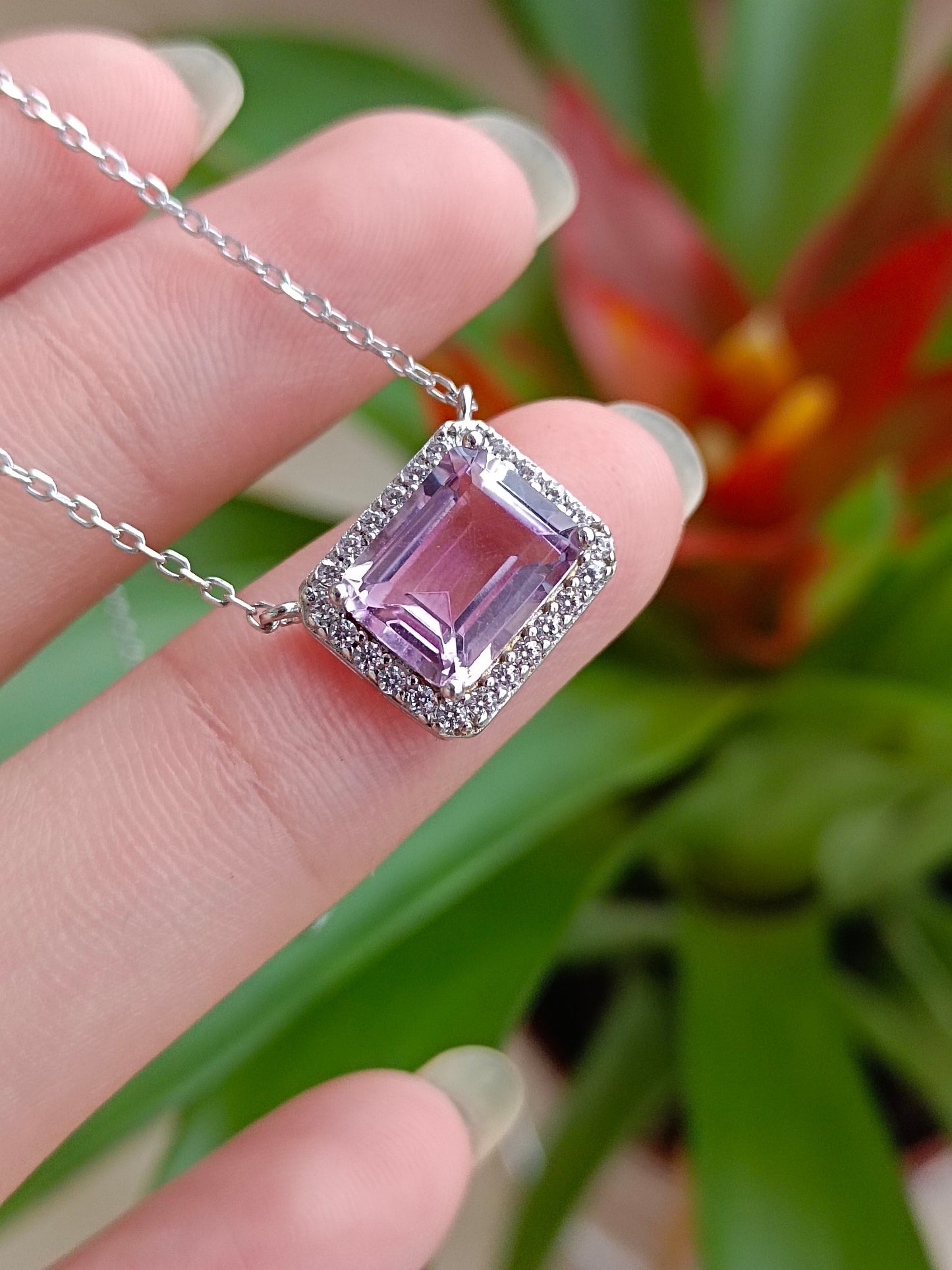 Collana con ametista lavanda naturale - Gioielli eleganti e minimalisti