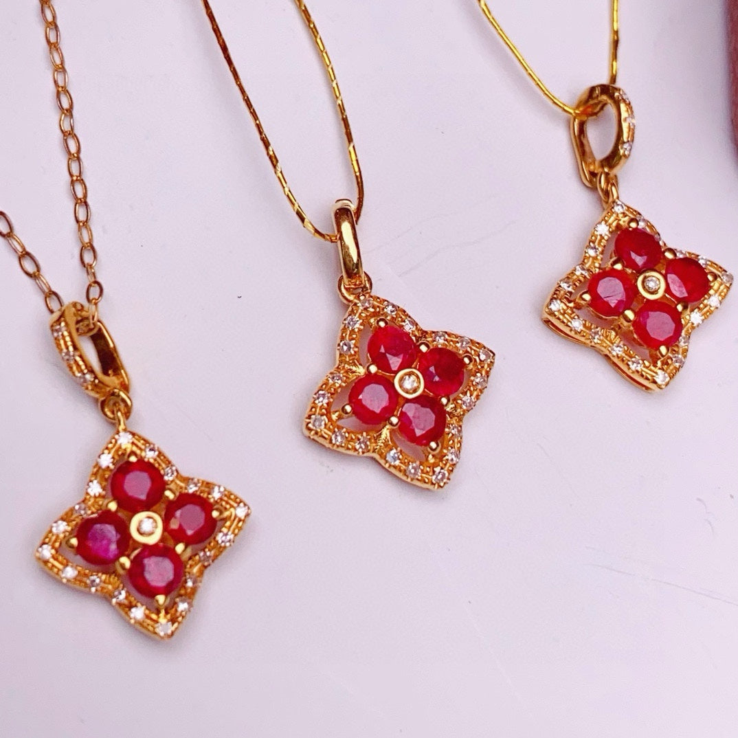 Must-Have Classic 18K Gold Ruby Pendant for Every Woman's Jewelry Box
