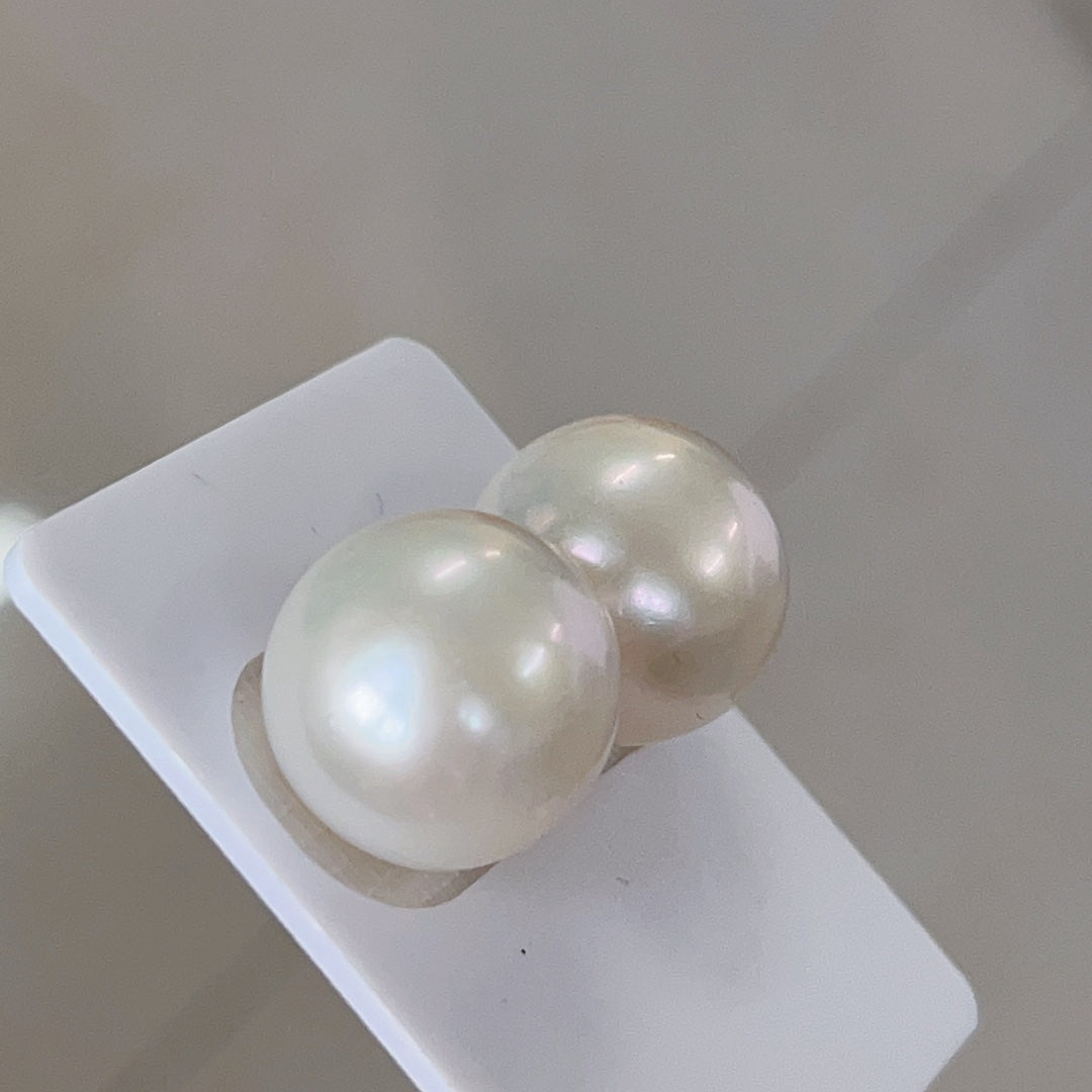 Elegant 13-14mm Edison Pearl Jewelry with 18K Gold Large Hoop Earrings