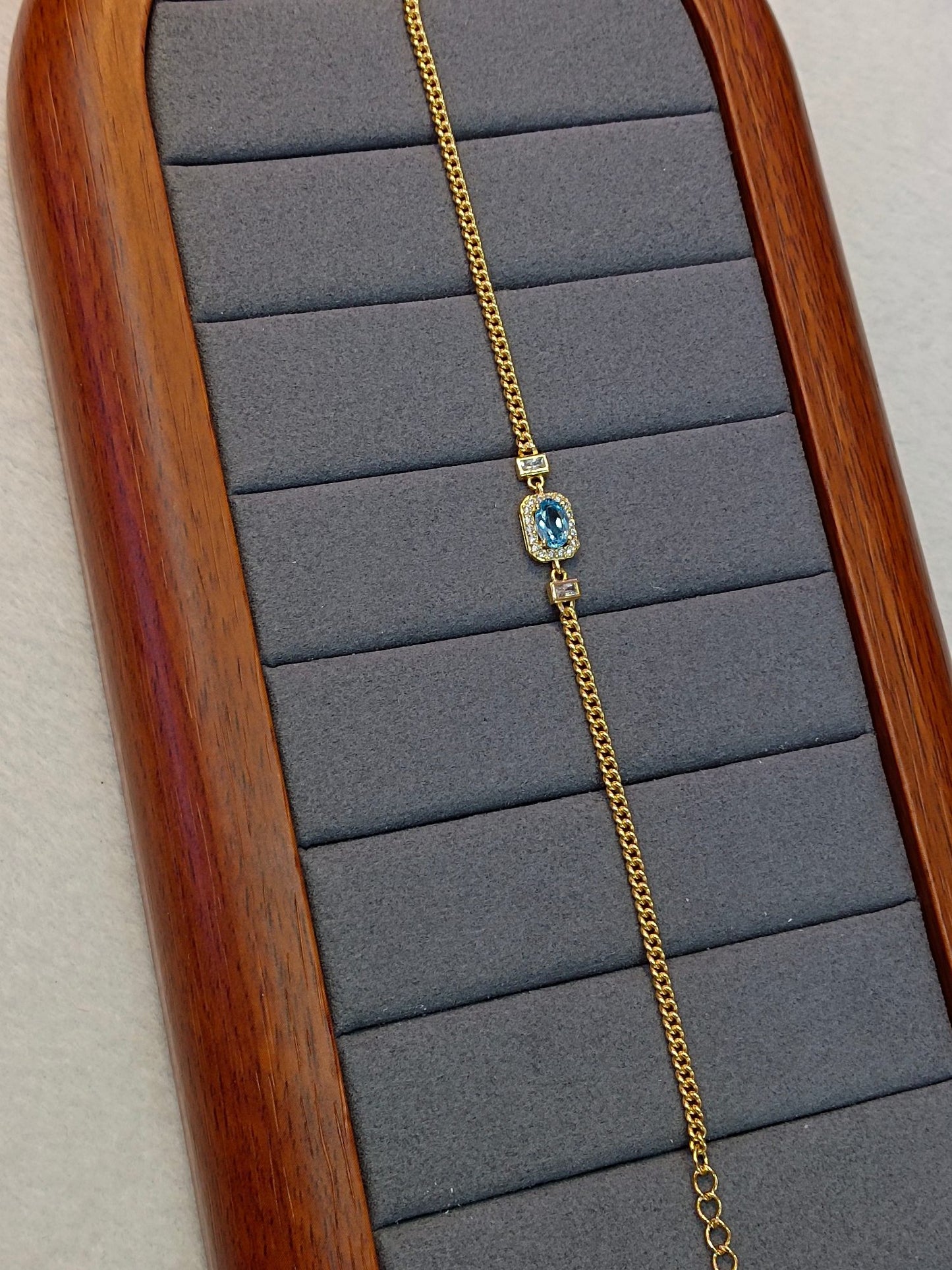 Elegante braccialetto di gioielli con topazio in argento sterling S925