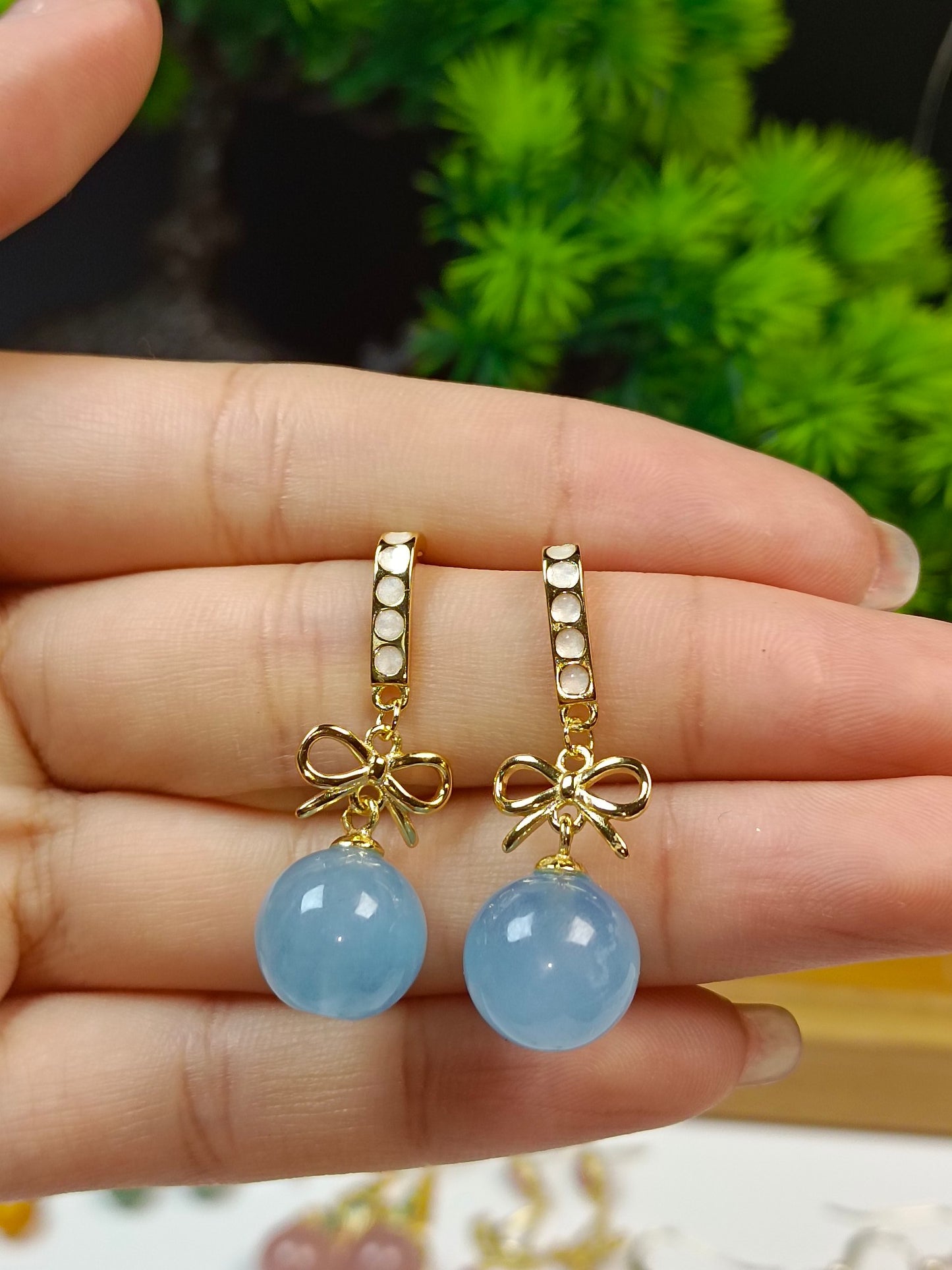 Elegant S925 Silver Aquamarine Crystal Earrings - Short Style Jewelry
