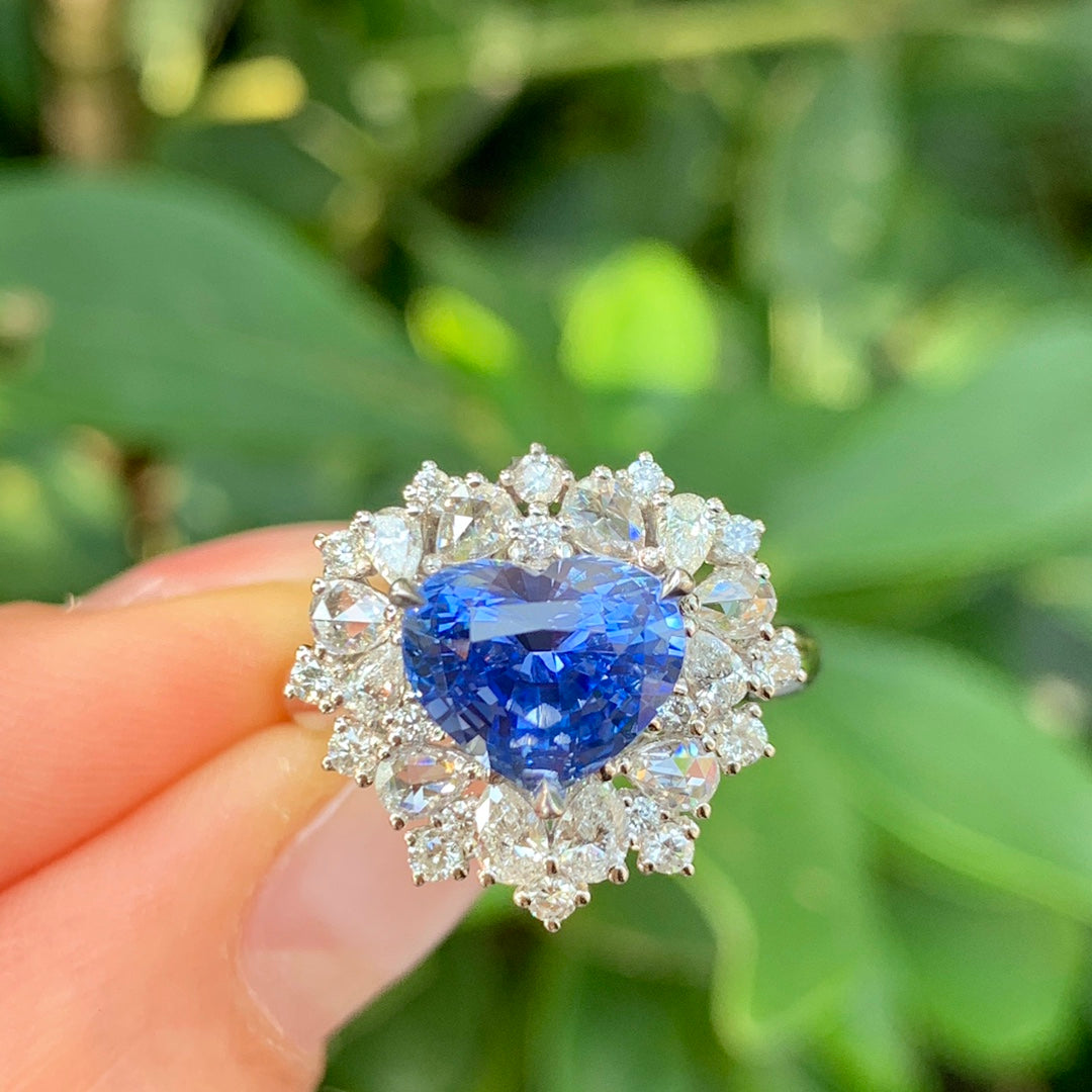 Nytt: 3.04ct blåklint blå safir smycken med dubbla användningsområden