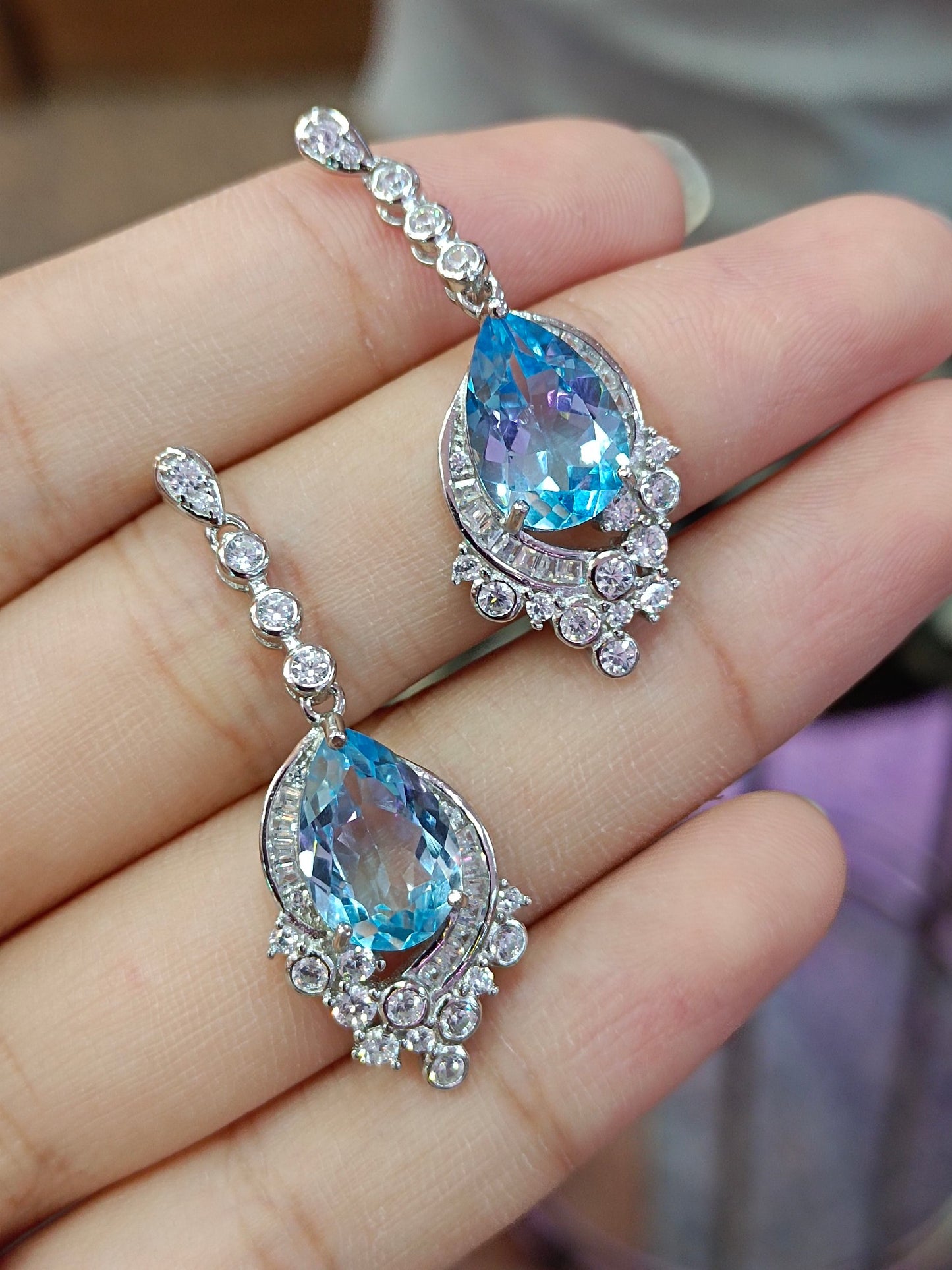 Exquisite Natural Topaz Teardrop Earrings - A Must-Have Jewelry