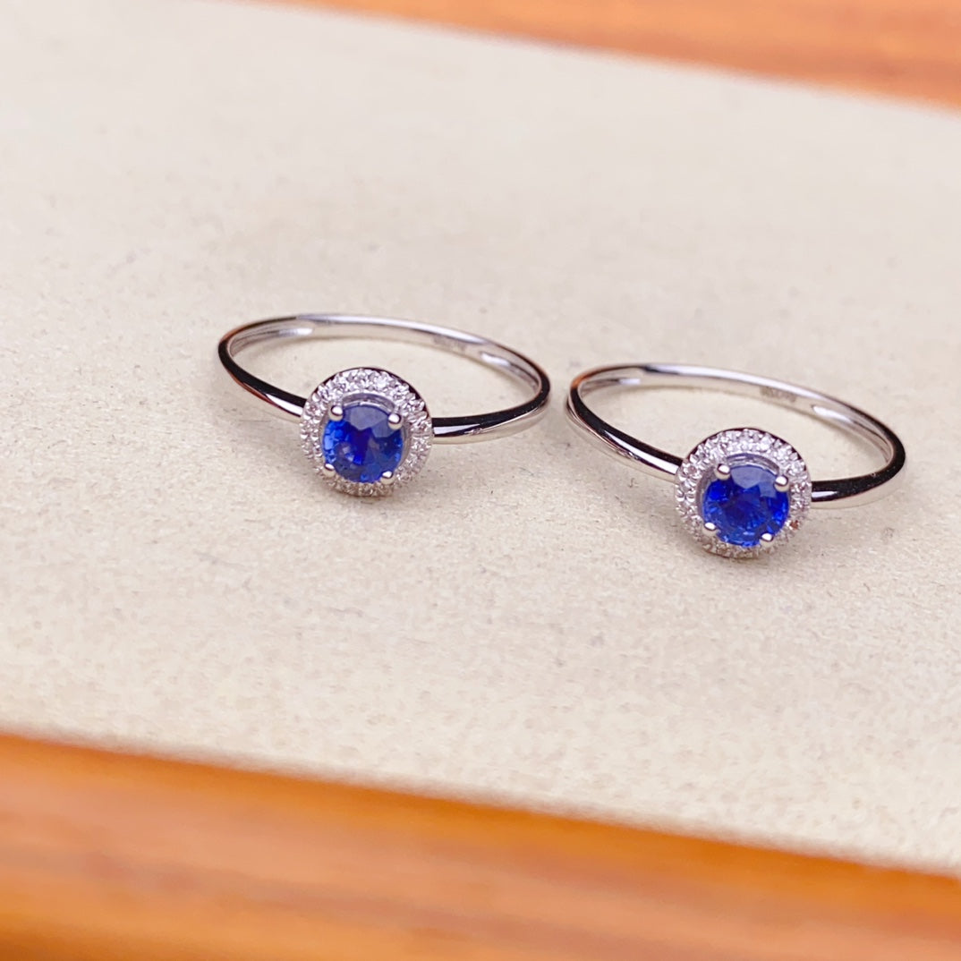Cincin Nilam Asli Bertatah Emas 18K dan Berlian - Barang Kemas Eksklusif