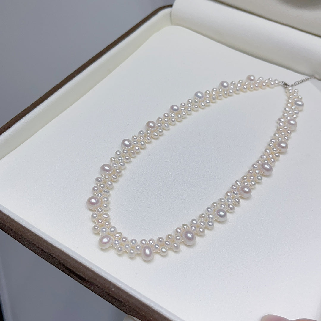 手工制作淡水珍珠首饰,带 18K 金扣