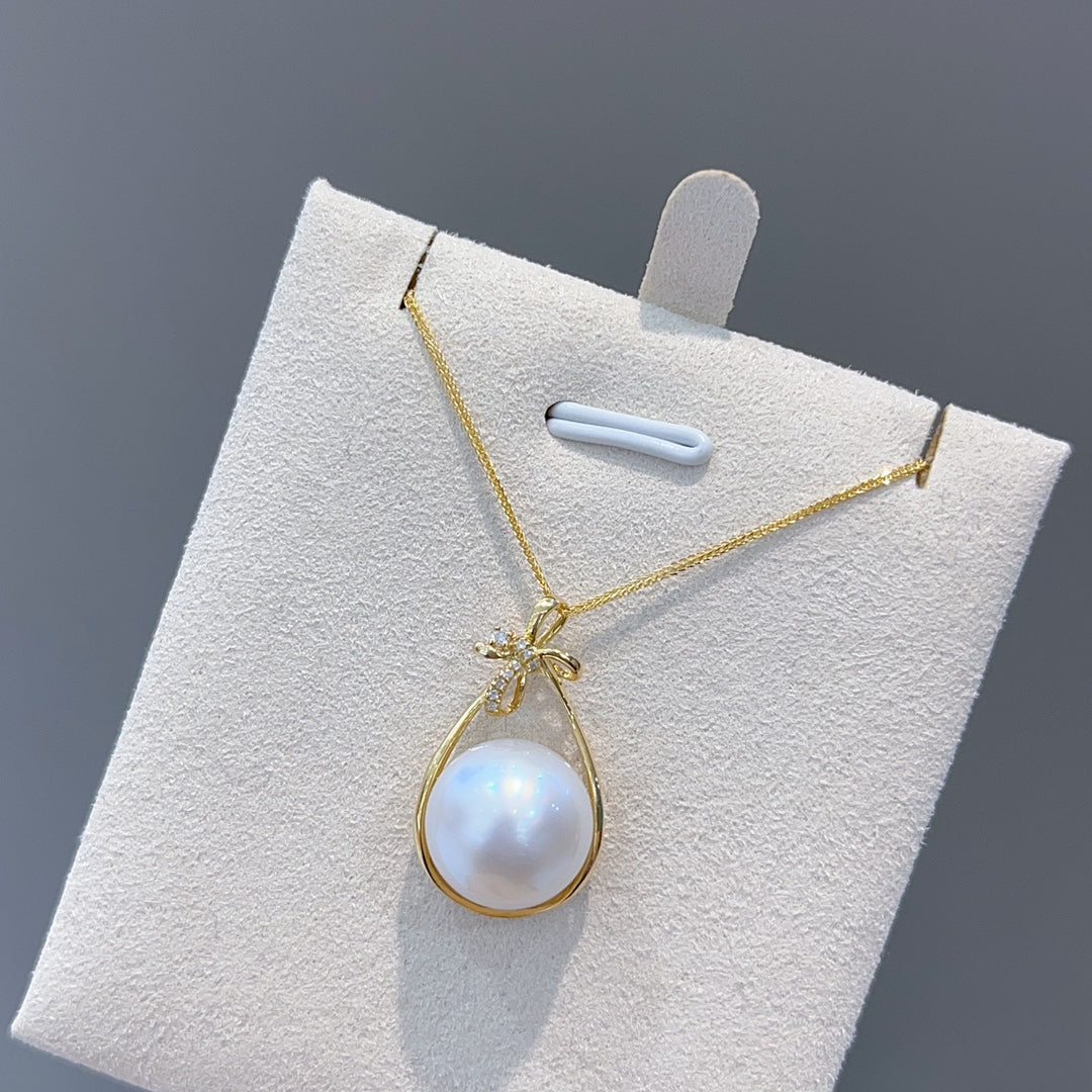 Luxe 18K gouden diamanten en 12-13 mm Australische witte pareljuwelen