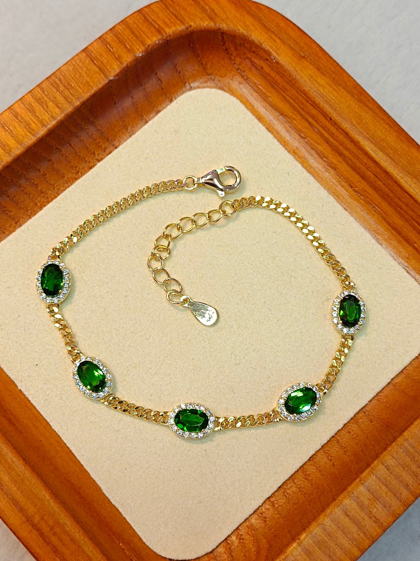 Elegante S925 sterling zilver en diopside sieradenarmband