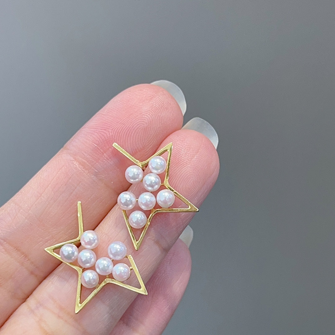 Luxe 18K goud en 3-3,5 mm Akoya parel sieraden