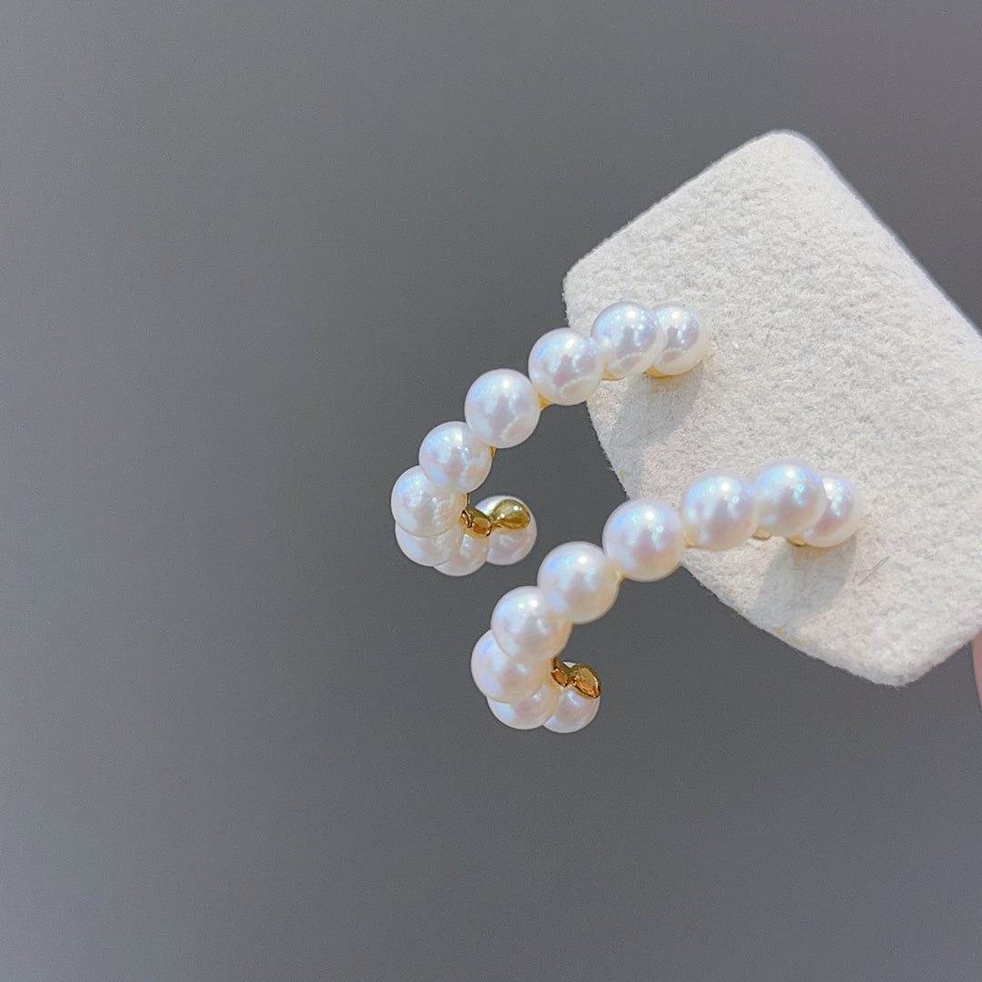 Bijoux élégants en perles d'eau douce en or 18 carats