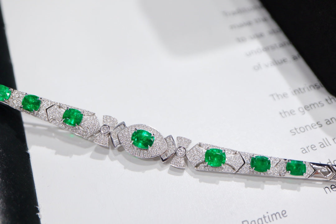 Smaragdschmuck: Afghanisches Panjshir-Smaragd-Armband – erstklassiges Grün