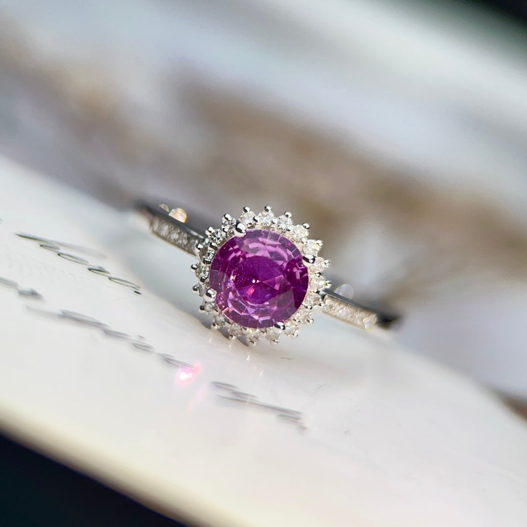 18K kultaa lämmittämätön Padparadscha sormus – hienoja koruja romanttisille sieluille