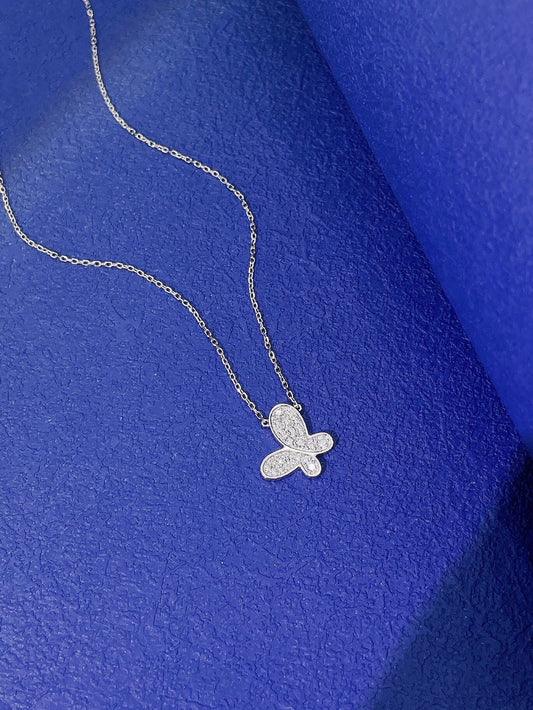 9K Cultured Diamond Irregular Butterfly Pendant Jewelry