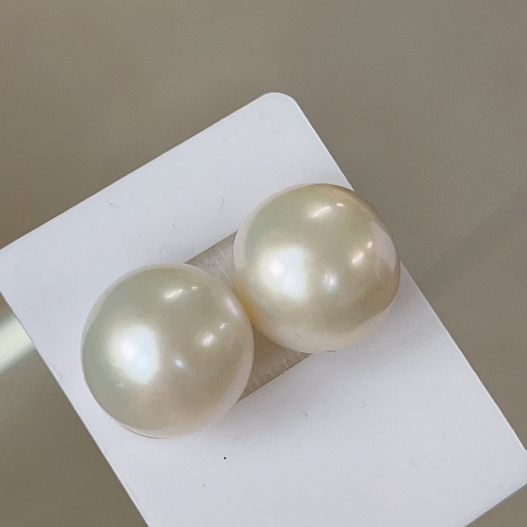 Elegant 13-14mm Edison Pearl Jewelry with 18K Gold Large Hoop Earrings